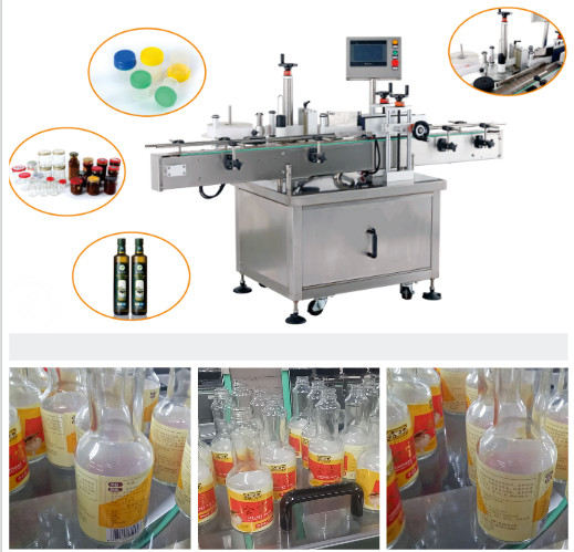 High Efficiency Sticker Labelling Machine Flat Labeling No Wrinkles