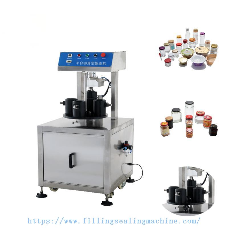 Semi-Automatic Vacuum Capping Machine for Sauce